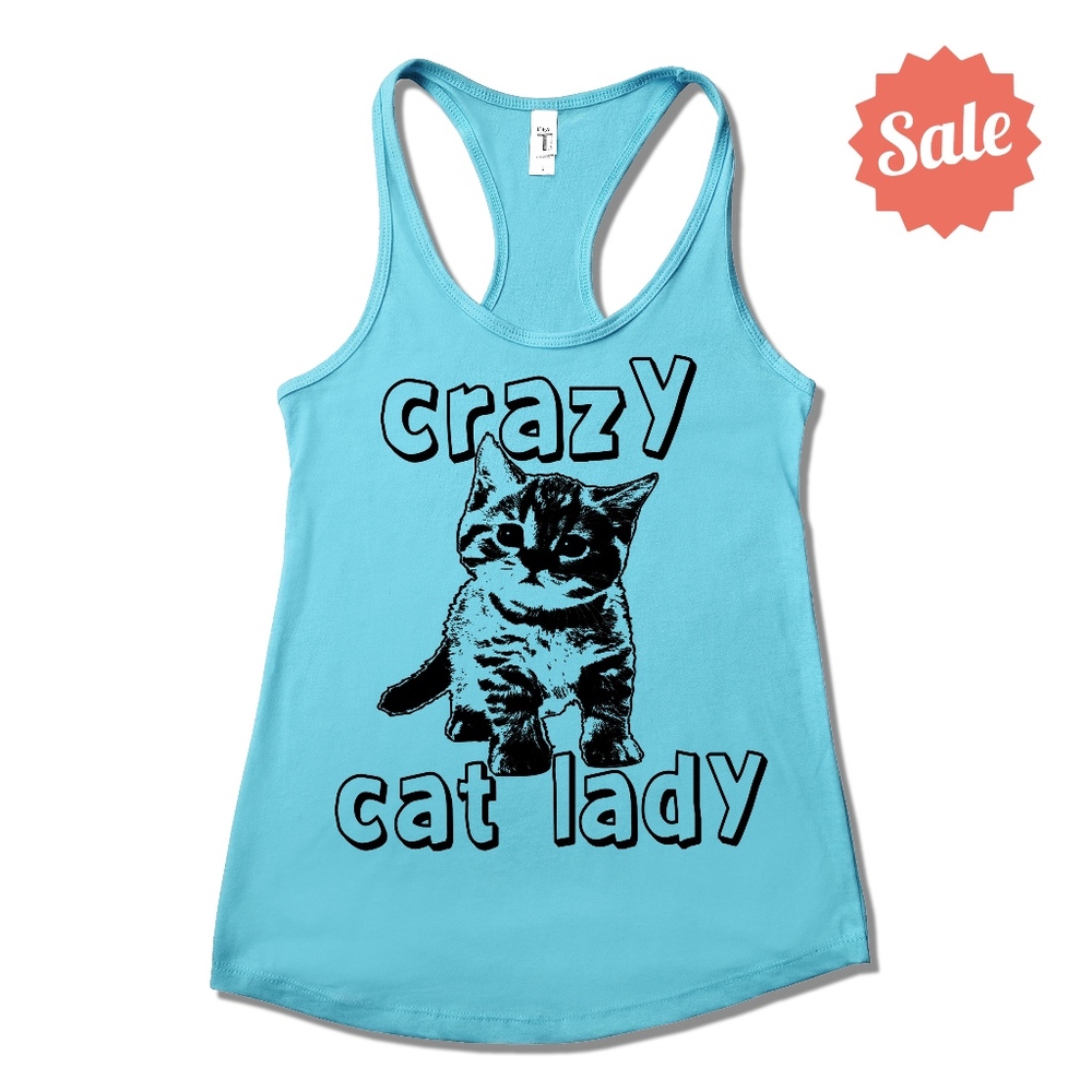 🔥 SALE! Crazy Cat Lady Racerback Tank Top NWT XL